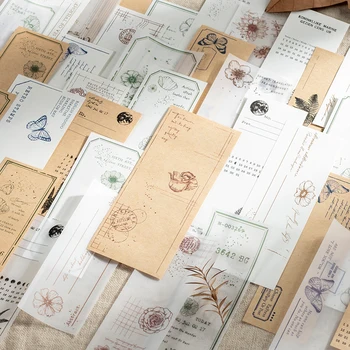 30 יח '/חבילת Memo Pad Creative DIY קולאז ' צמח רקע קישוט נייר רב-סגנון חומר נייר 6 דגמים
